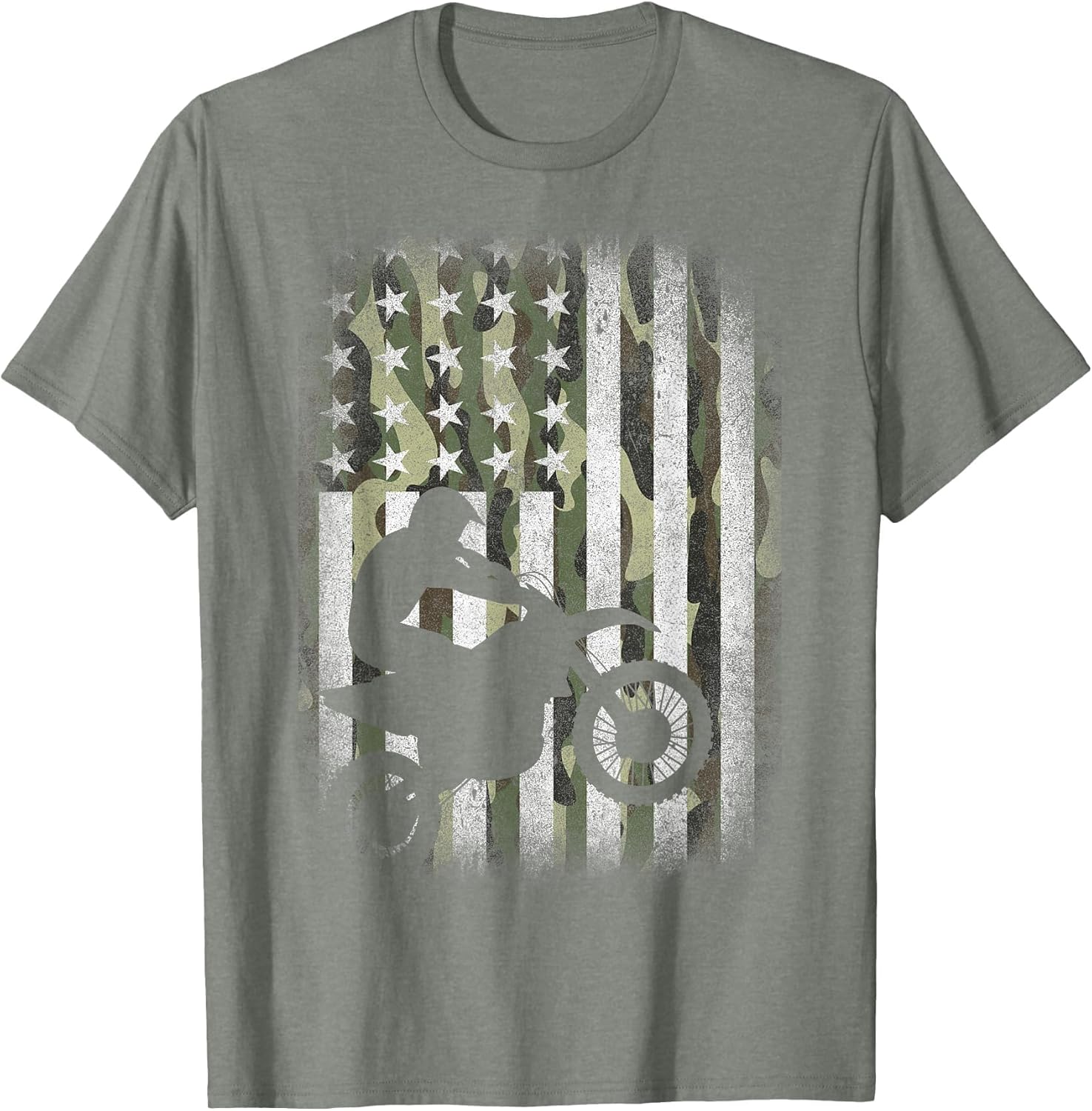 Camo Motocross Dirt Bike Racing Camouflage American US Flag