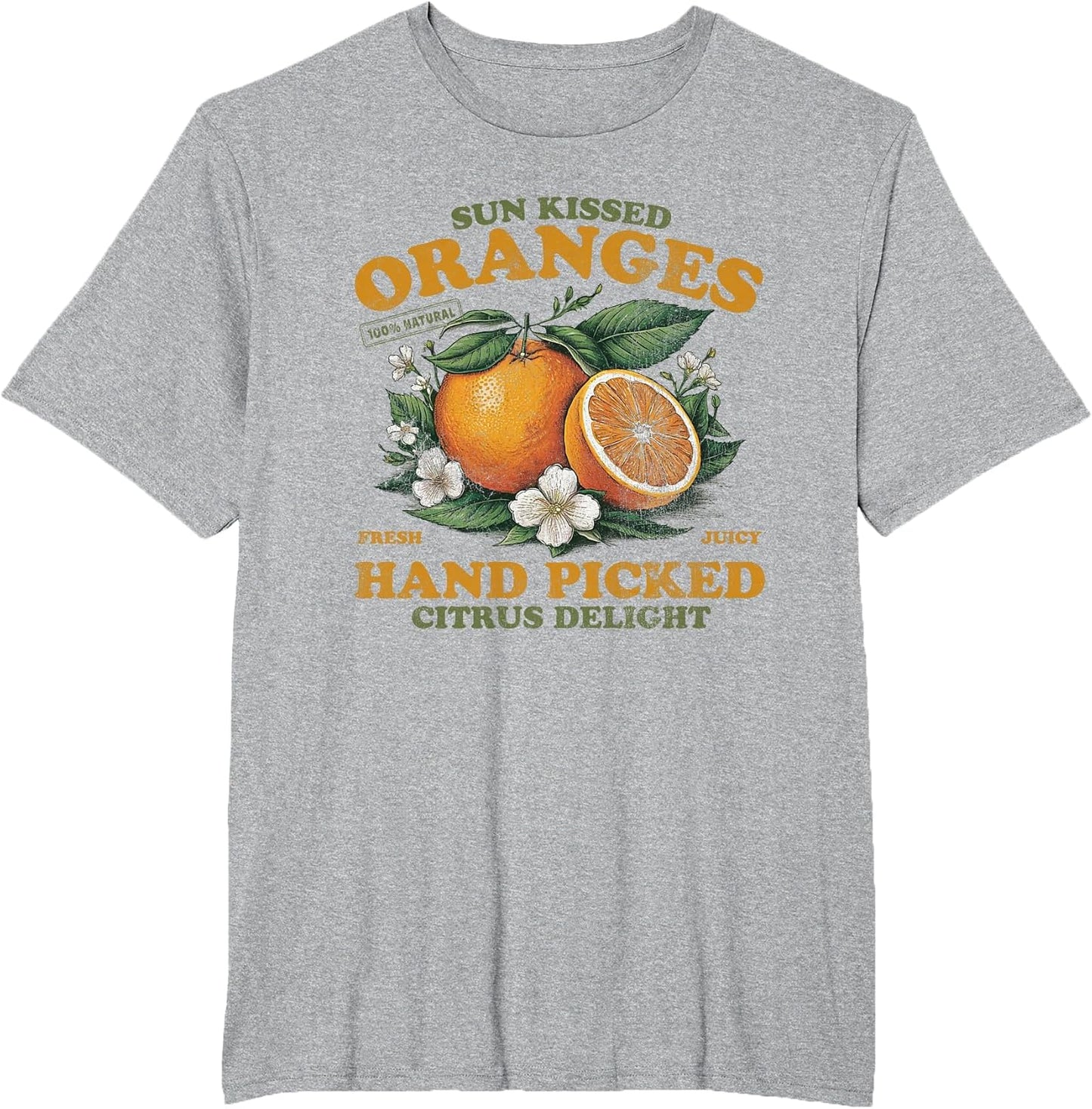 Oranges Hand Picked Vintage Fruit Retro Peach Graphic