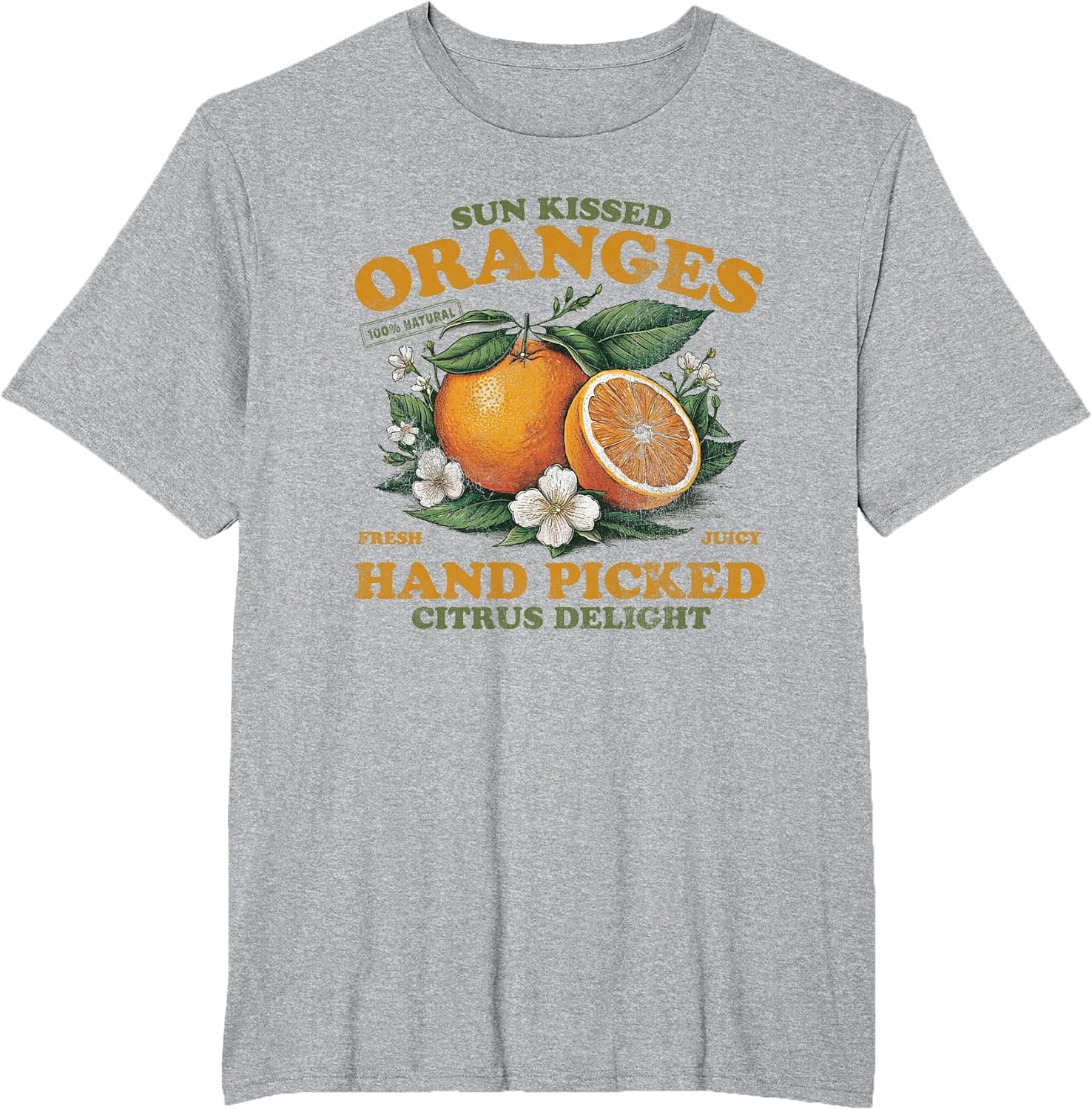 Oranges Hand Picked Vintage Fruit Retro Peach Graphic