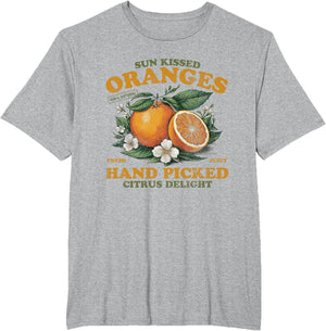 Oranges Hand Picked Vintage Fruit Retro Peach Graphic