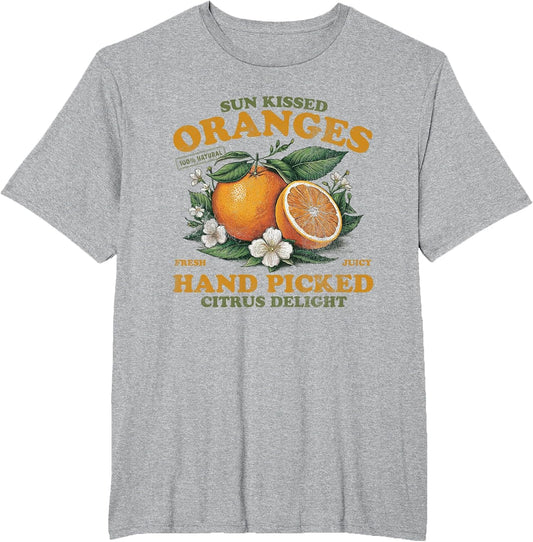 Oranges Hand Picked Vintage Fruit Retro Peach Graphic