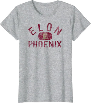 Elon Phoenix Vintage Logo Gray Officially Licensed