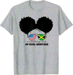 Kids Girls Half American and Jamaican America Jamaica Flag