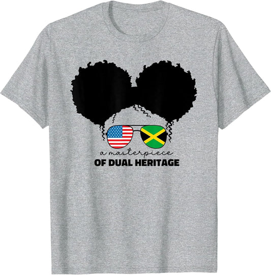 Kids Girls Half American and Jamaican America Jamaica Flag