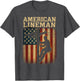 Retro Lineman American Flag Electric Cable Patriotic Lineman
