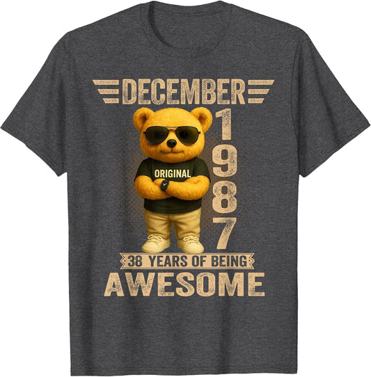 38 Year Old December 1987 Teddy Bear 38th Birthday Men Women