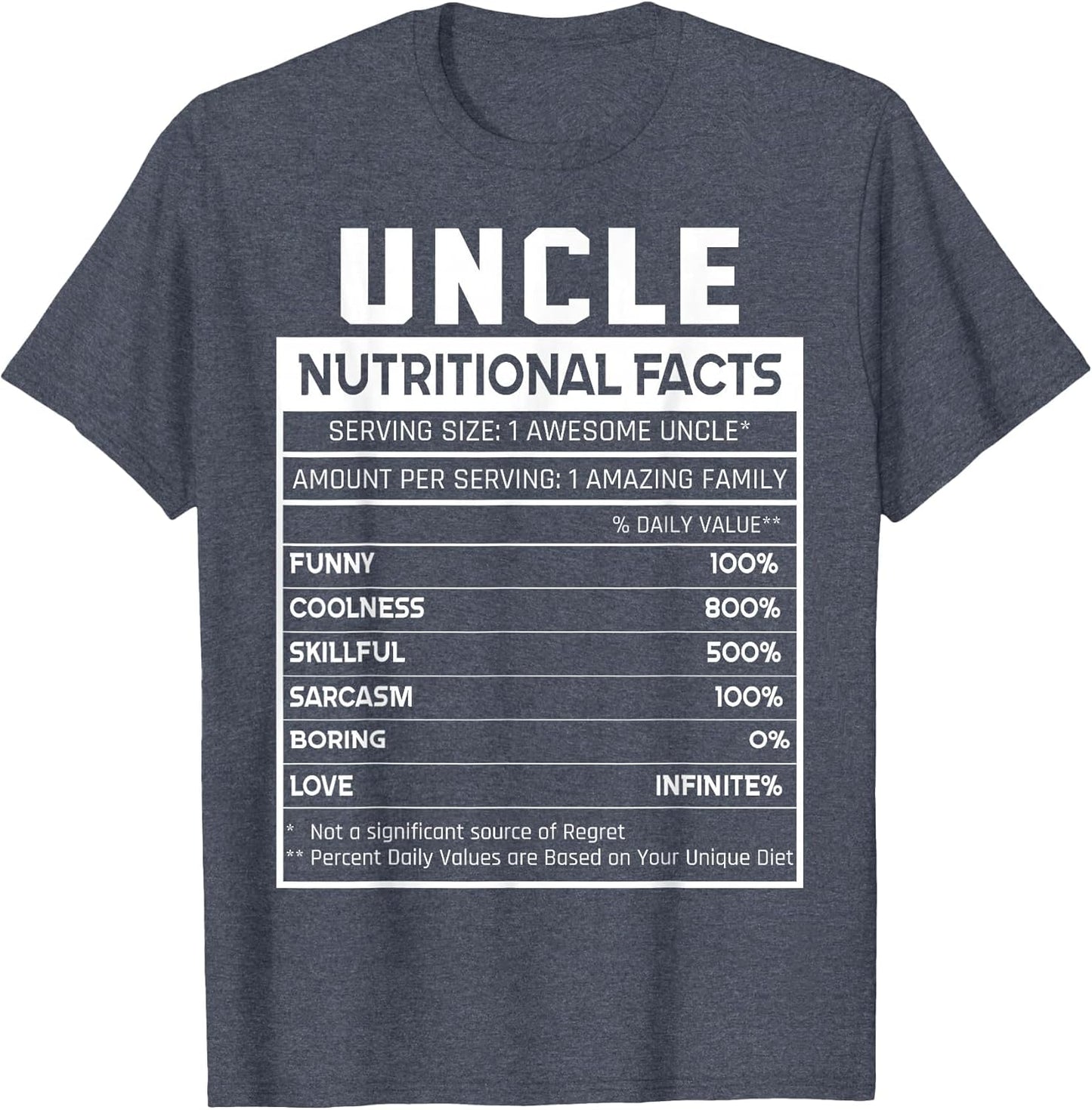 Uncle Nutritional Facts Funny Uncle Niece Nephew Love