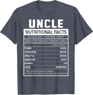 Uncle Nutritional Facts Funny Uncle Niece Nephew Love