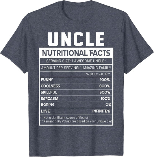 Uncle Nutritional Facts Funny Uncle Niece Nephew Love
