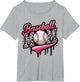 Baseball Mom Pink Leopard Ice Cream Drip Mother's Day Funny