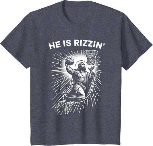 He is Risen Rizzin' Easter Jesus Christian Faith Basketball