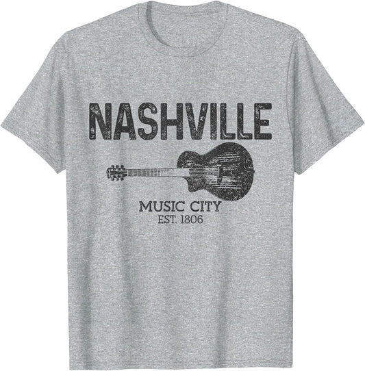 Nashville Est 1806 Guitar Vintage Country Music City