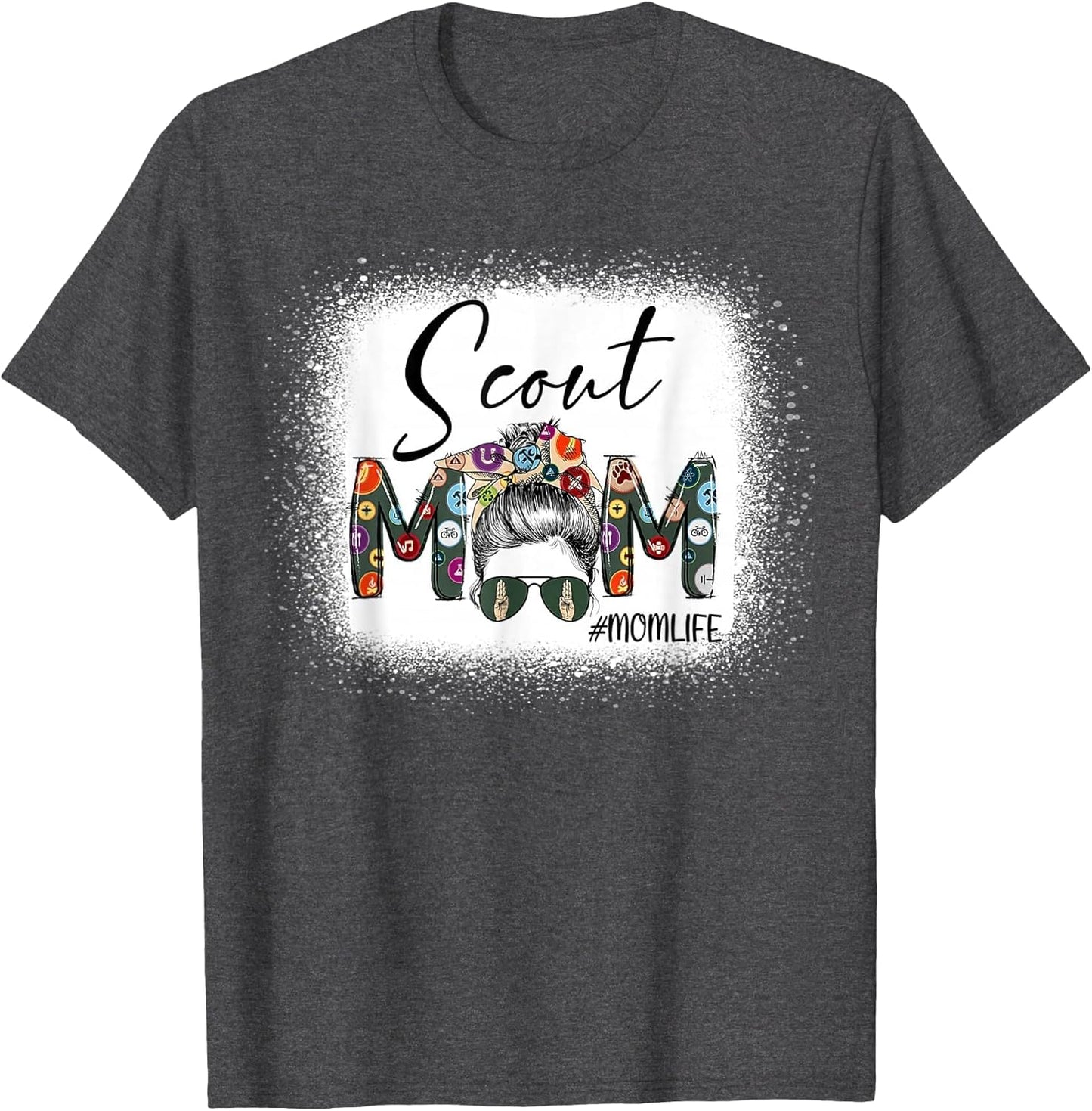 Scouting Scout Mom Life Messy Bun Hair Bleached Mother's Day