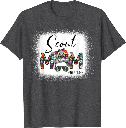Scouting Scout Mom Life Messy Bun Hair Bleached Mother's Day