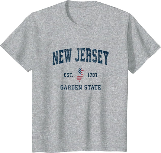 New Jersey Vintage American Flag USA Sports Design