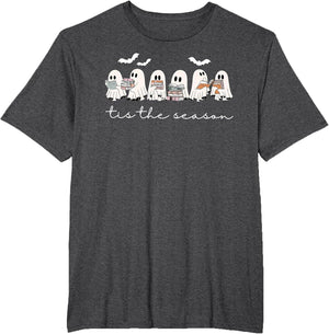 Tis The Season Ghost Halloween Reading Books Lover Teacher