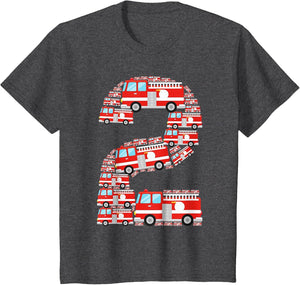 Fire Truck 2nd Birthday Boy 2 Year Old Toddler Firefighter