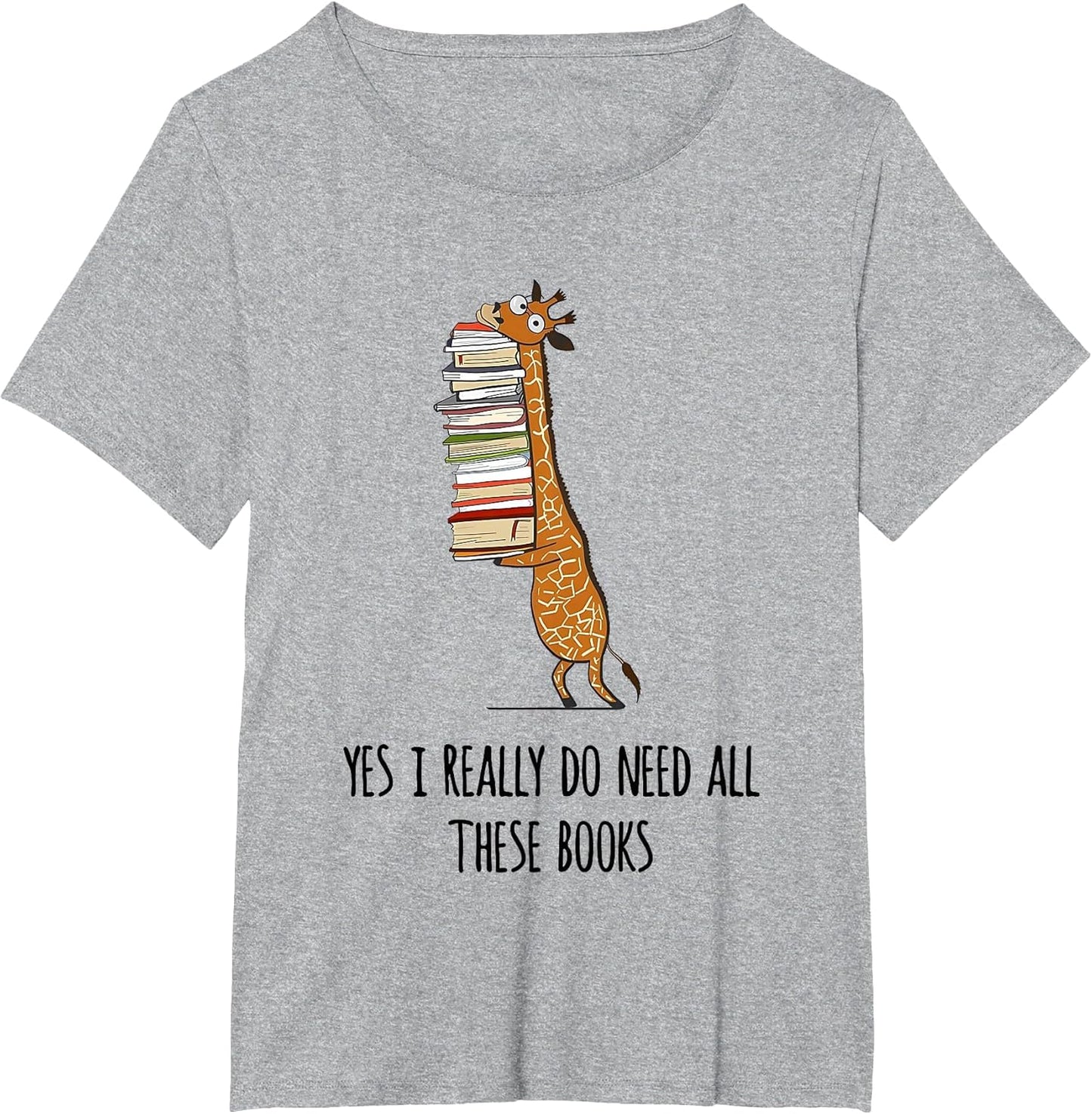 Giraffe Holding A Stack of Books Yes I Really Do Need All
