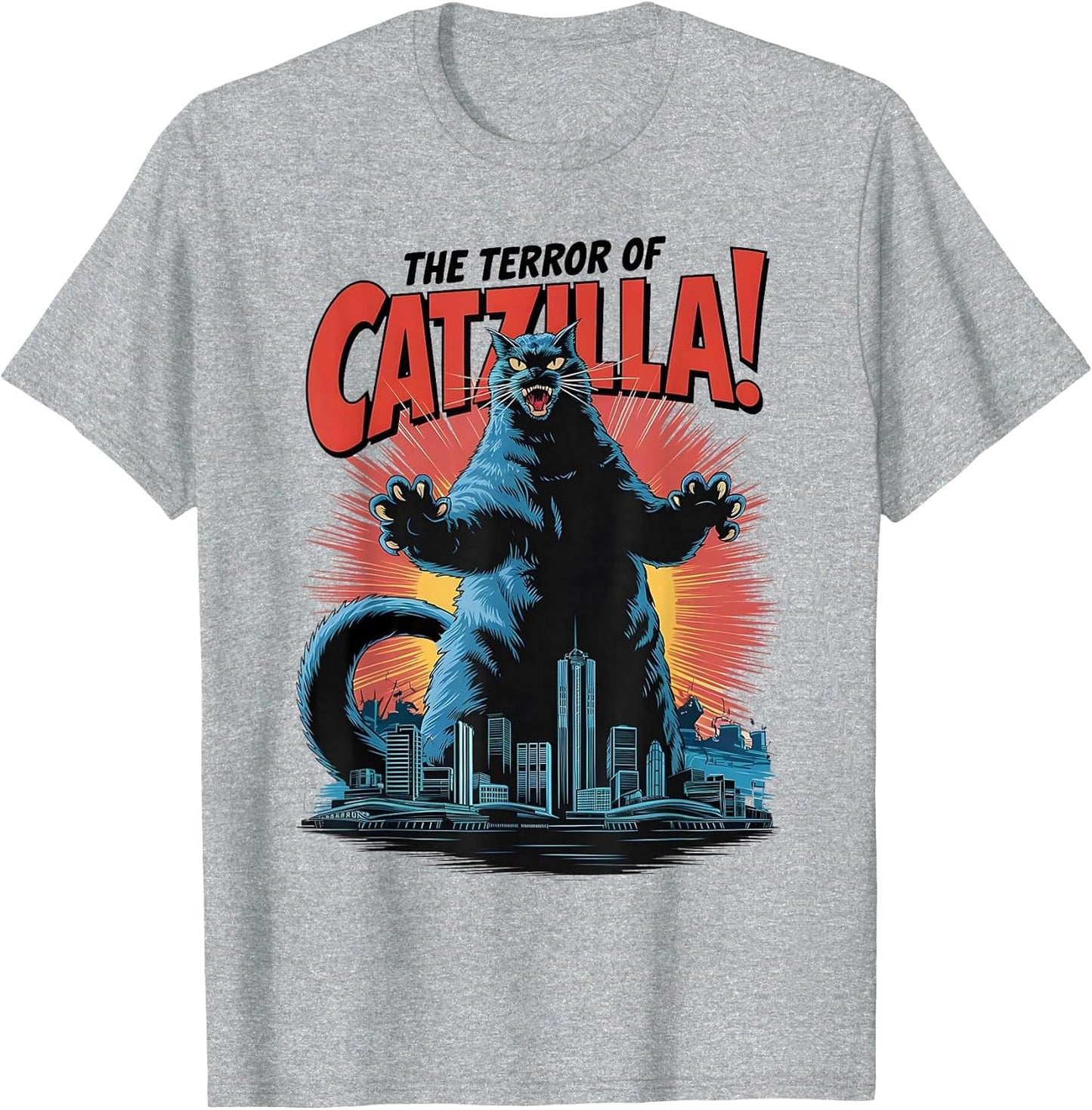 Terror of Vintage Catzilla Cat Spooky Cat Halloween