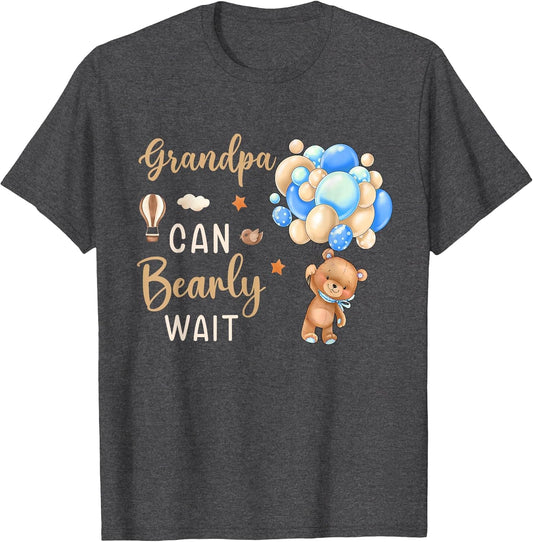 Grandpa Can Bearly Wait Bear Gender Neutral Boy Baby Shower