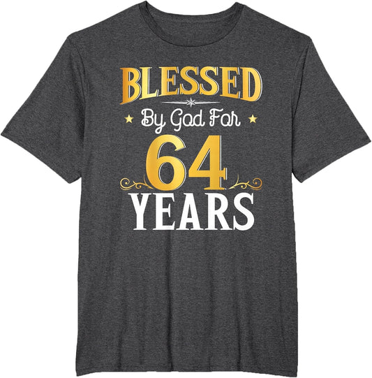 Blessed by God for 64 Years 64th Birthday Gifts Men Women