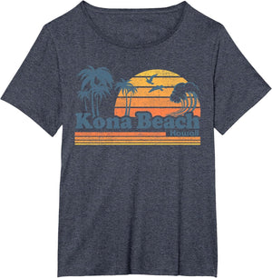 Kona Beach Hawaii Vintage Surfing 70s Retro Summer Hawaiian