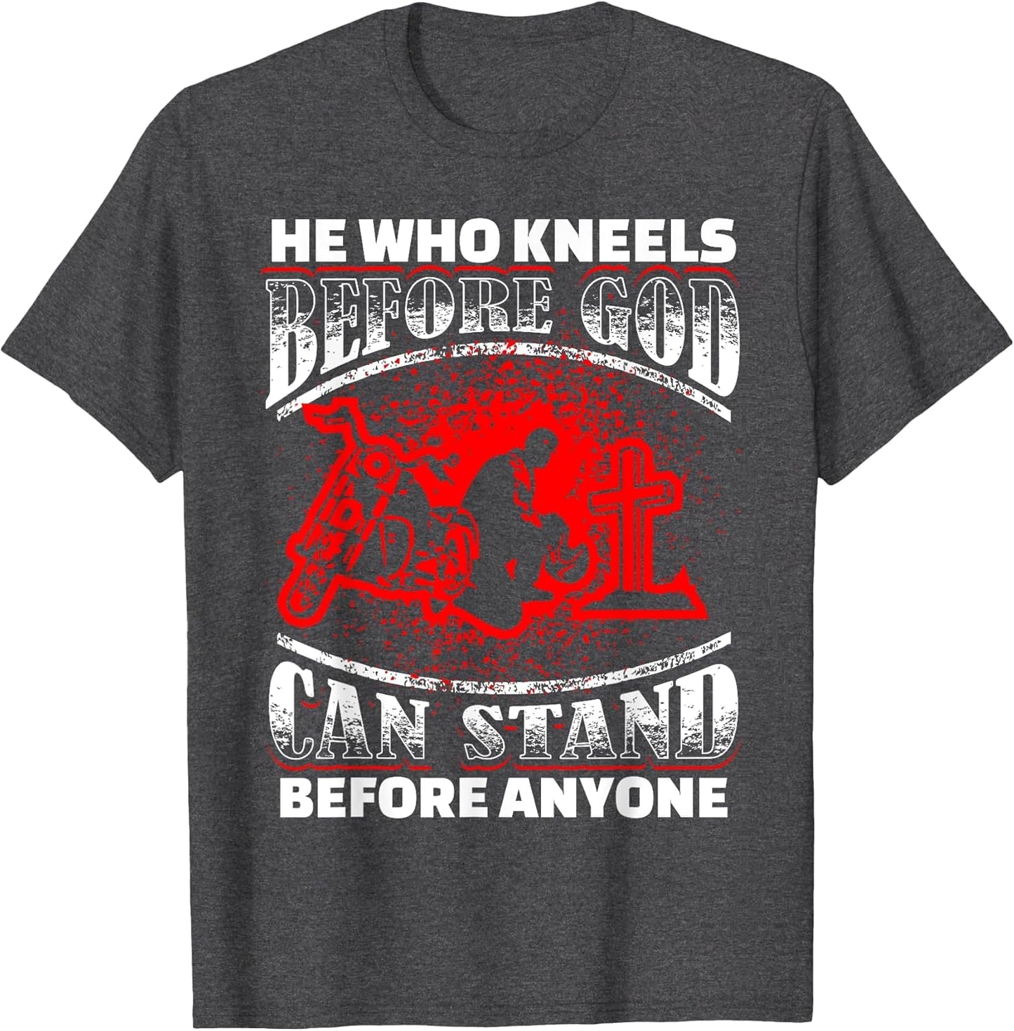 Biker Motorcycle Kneeling Before God Prayer Cross Bike
