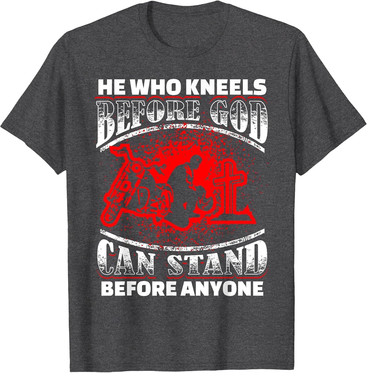 Biker Motorcycle Kneeling Before God Prayer Cross Bike