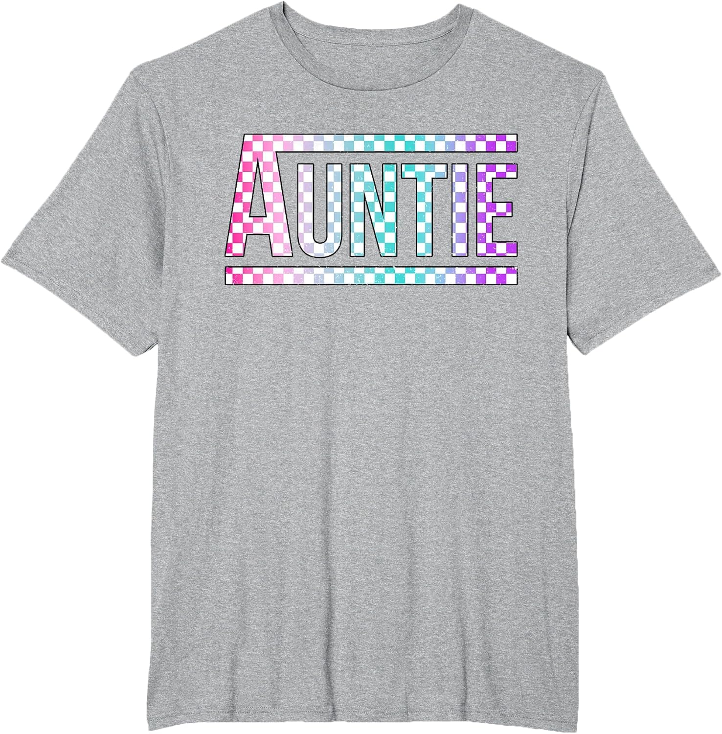 Auntie Checkered Tie Dye Family Mother's Day Pit Crew Women