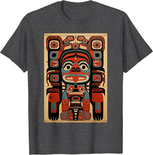 Bear Totem Native American Haida Art Style