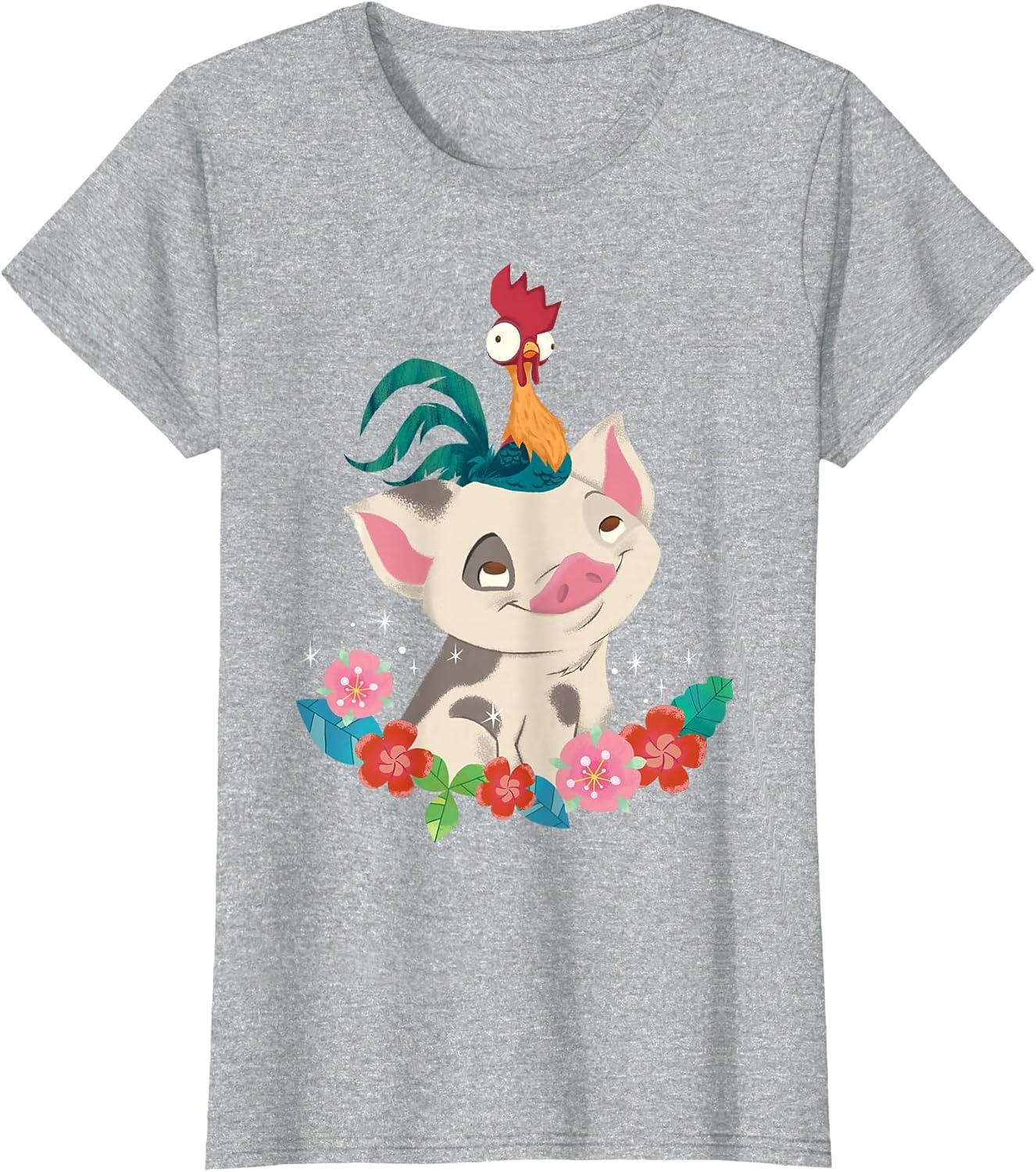 Disney Moana HEI HEI Rooster Pua Flowers Sketch Portrait