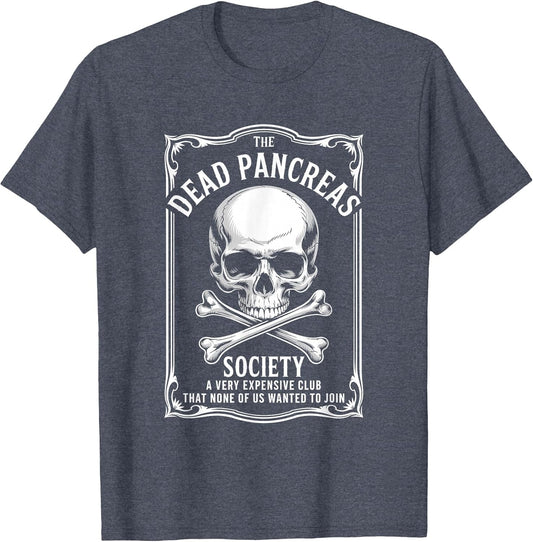 Dead Pancreas Society Shirt Skull Funny Diabetes Awareness