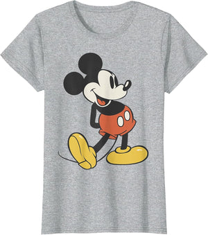 Disney Mickey and Friends Classic Mickey Distressed , Women, Heather Grey, Large