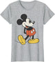 Disney Mickey and Friends Classic Mickey Distressed , Women, Heather Grey, Large