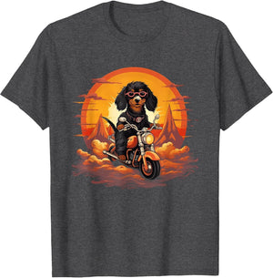 Biker Doxie Dog Riding Motorcycle