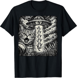 67 Meme Funny Cat Selfie Alien UFO 6 7 Men Women Kid Humor