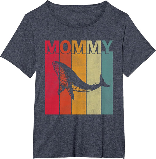 Distressed Whale Graphic Retro Mother's Day Mommy