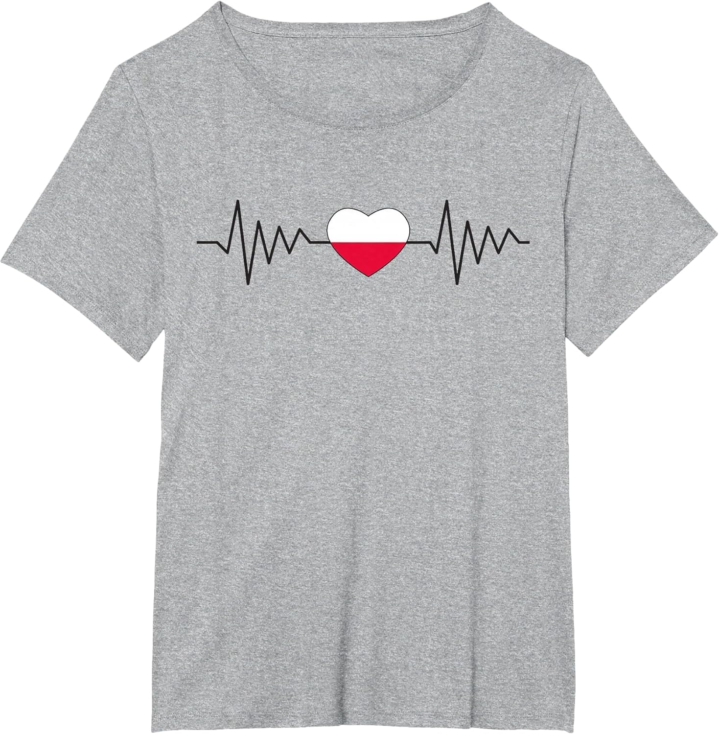 Poland Polska Polish Heartbeat Flag Heart Pride White Red