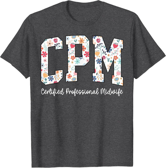 Boho CPM Floral Certified Professional Midwife Nurse Squad