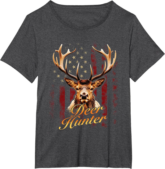Deer Hunter - USA Flag Hunting Forest Wildlife Animal Lover