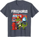 Fire Fighter Saurus Firetruck Fireman Dinosaur