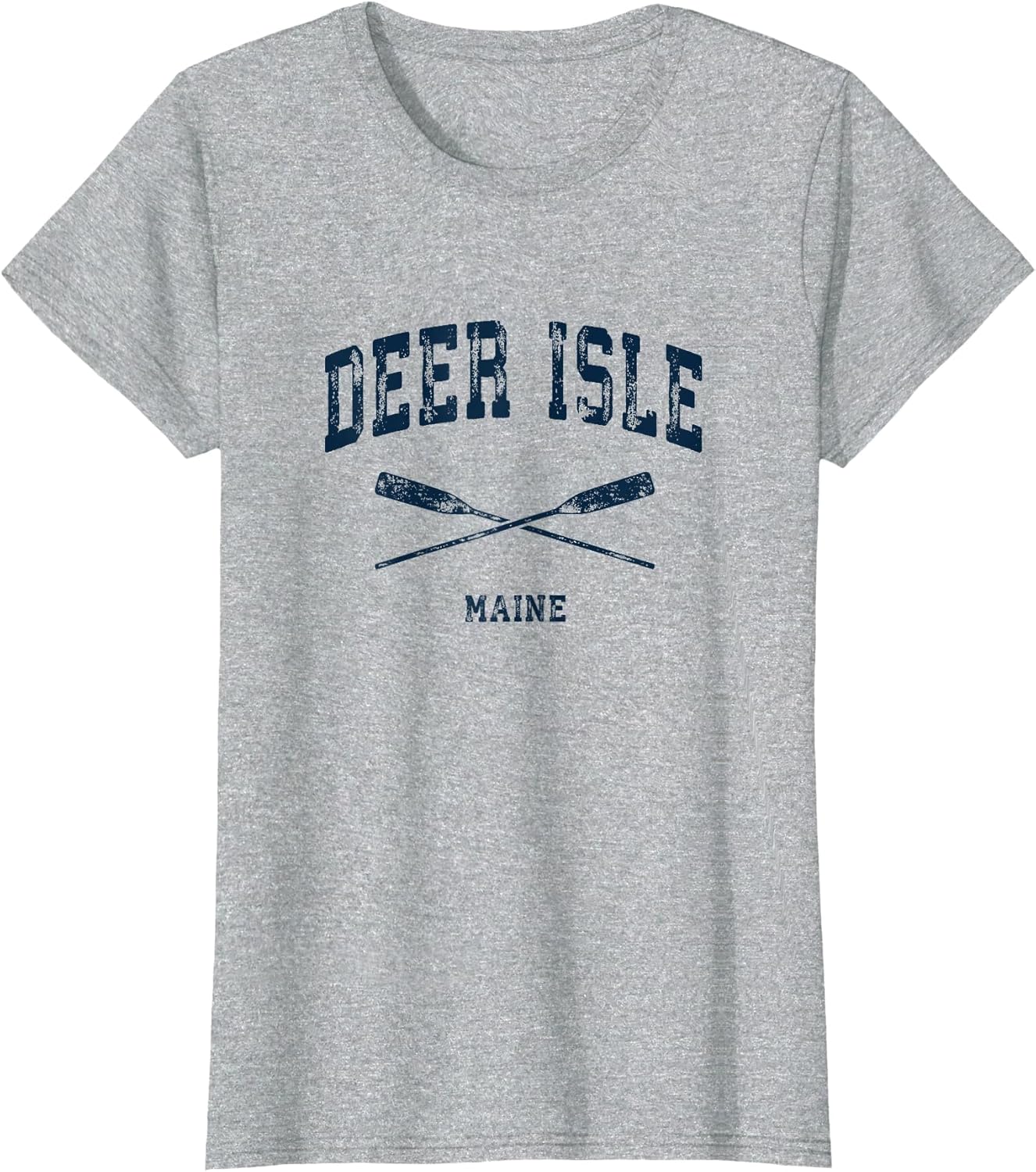 Deer Isle Maine Vintage Nautical Crossed Oars Navy