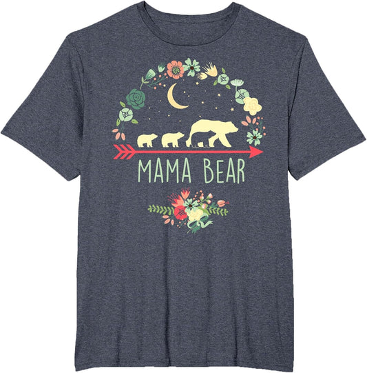 Mama Bear with 3 Cubs Shirt Floral Mother's Day