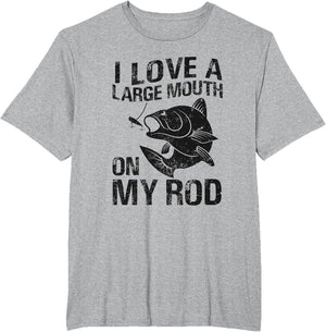 I Love a Large Mouth On My Rod Funny Bass Fisherman Graphic