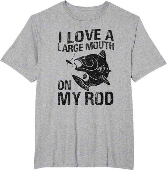 I Love a Large Mouth On My Rod Funny Bass Fisherman Graphic