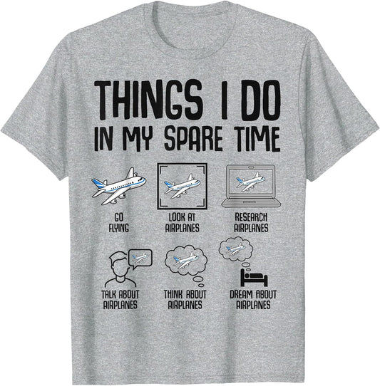 Airplane Things I Do in My Spare Time Plane Pilot Kids Men