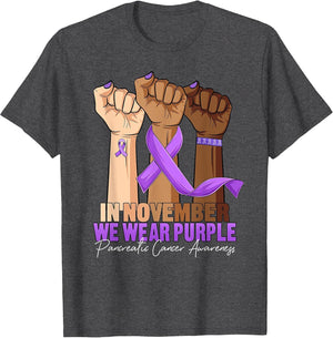 Hand November Wear Purple Ribbon Pancreatic Cancer Awareness
