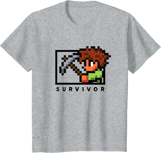 Terraria 8-Bit Pixel Survivor Miner Gamer Pickaxe Graphic