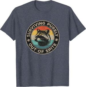 Surviving Purely Out of Spite Funny Quote Retro Raccoon