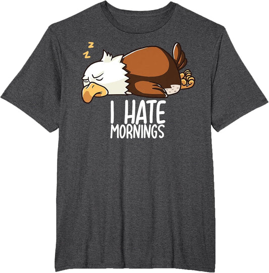 I Hate Mornings Sleeping American Bald Eagle Nap Early Bird